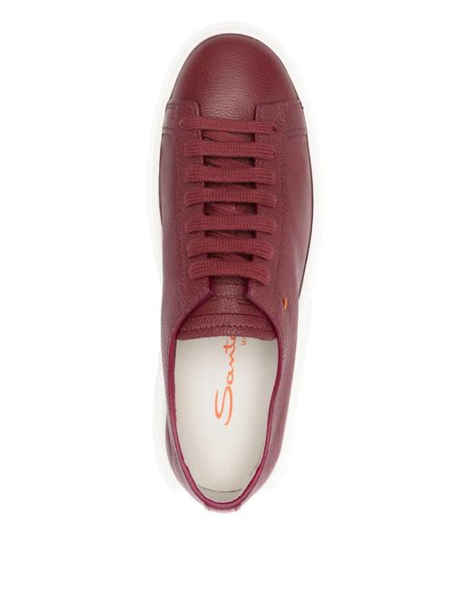 Santoni Purple Lace-Up Platform Sneakers