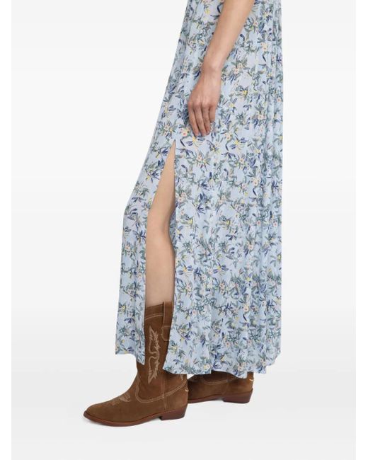 Zadig & Voltaire White Floral-Pattern Maxi Dress