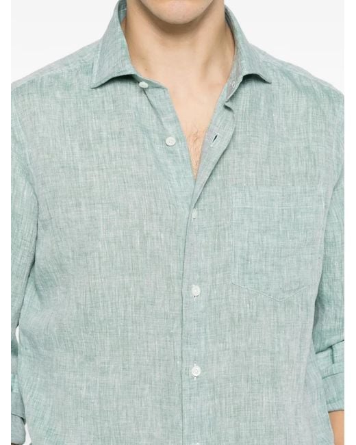 Truzzi Blue Chest-Pocket Button-Up Shirt for men