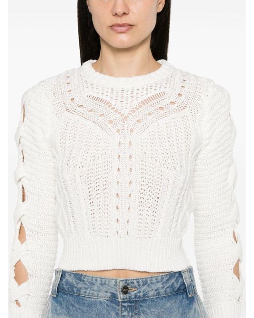 IRO Cut-out Cropped Jumper in het White