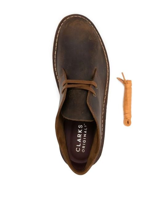 Clarks Brown Leather Desert Boots for men
