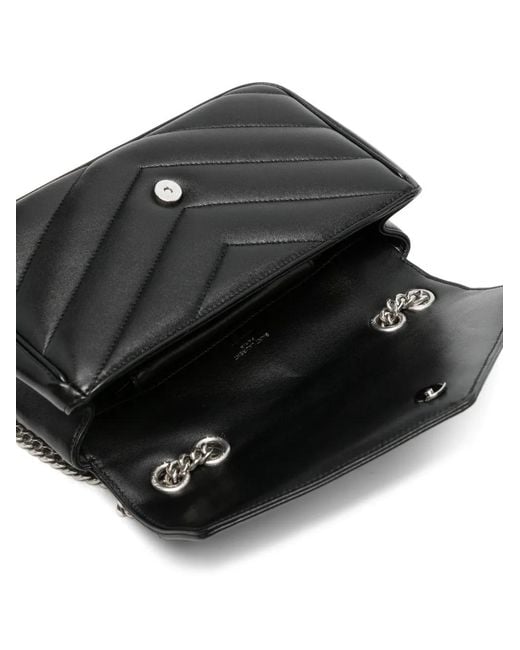 Saint Laurent White Loulou Matelassé Leather Shoulder Bag