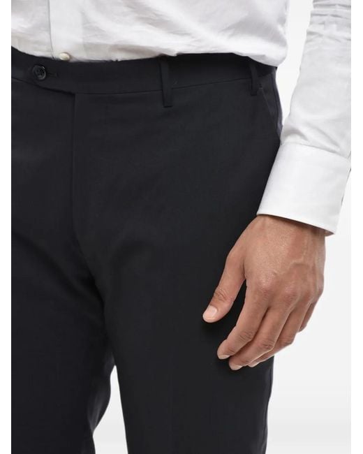 Corneliani Black Virgin Wool Trousers for men