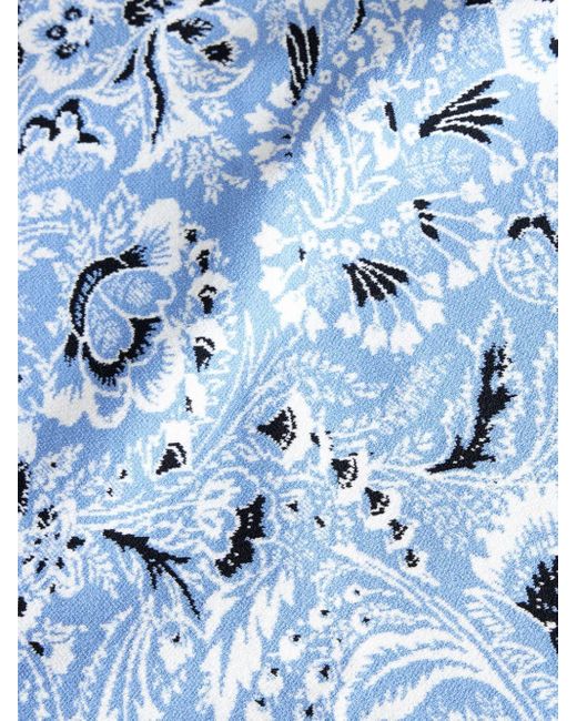 Etro Blue Paisley-jacquard Knitted Minidress