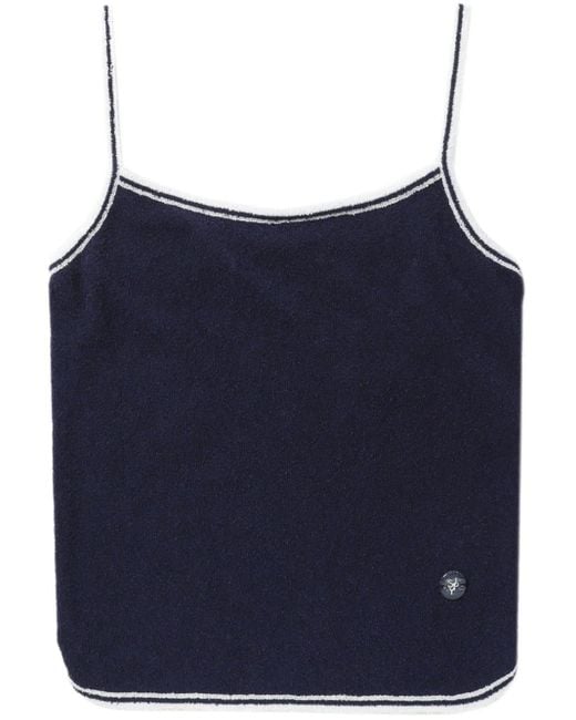 SJYP Blue Stripe-trim Knitted Tank Top