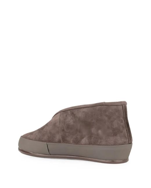 Linda Baumann Brown Suede Slip-On Sneakers