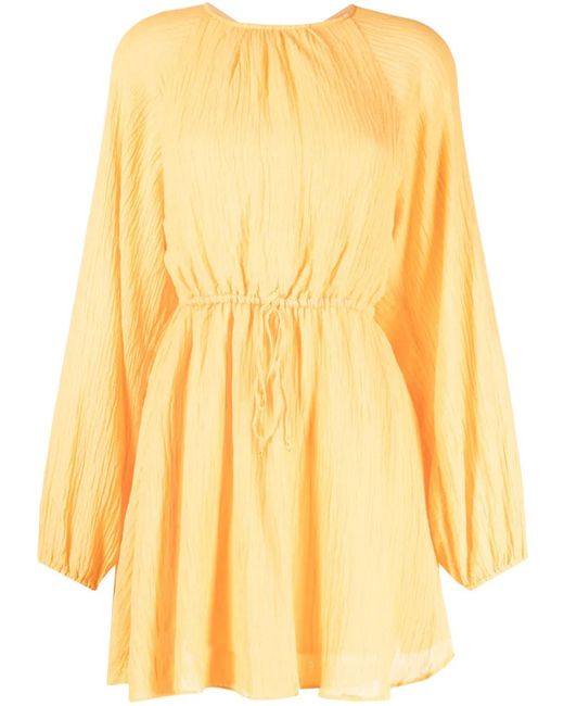 Faithfull The Brand Yellow Constance Open-Back Minidress