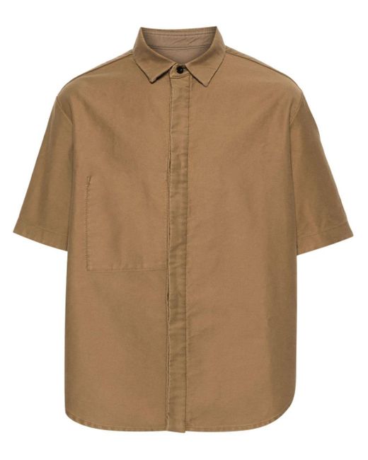 Sacai Brown Classic-collar Cotton Shirt for men