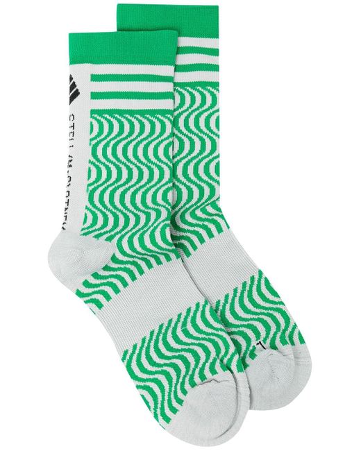 adidas By Stella McCartney Synthetic Crew Swirl Socks in Grey (Gray) Lyst