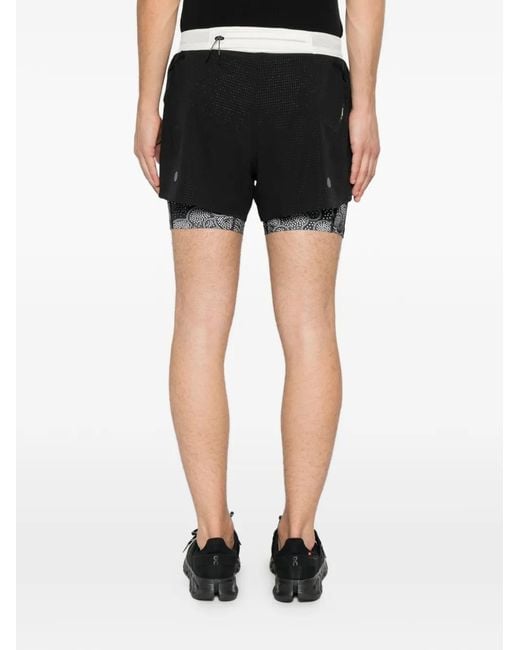 Asics Black Layered Running Shorts for men