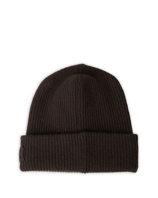 Meta Campania Collective Black Knitted Logo-Patch Beanie for men