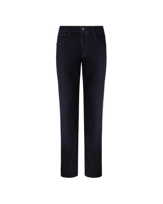 Pal Zileri Blue Contrast-Stitch Five-Pocket Jeans for men