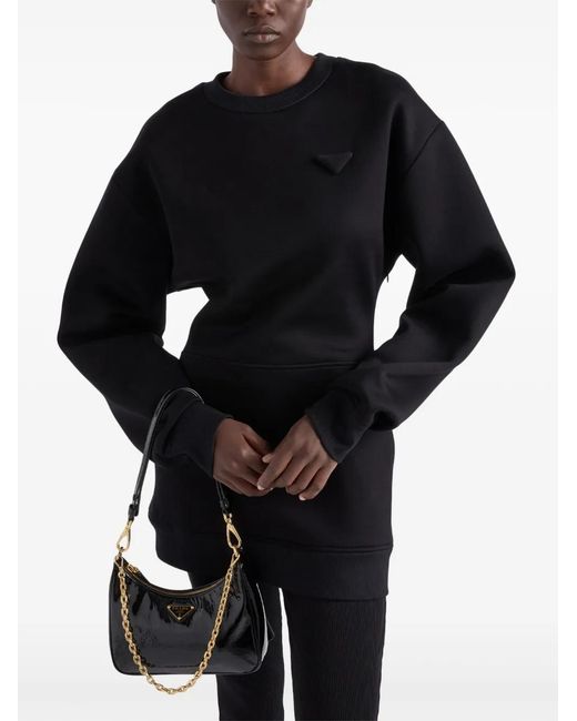 Prada Black Embossed Logo Sweatshirt