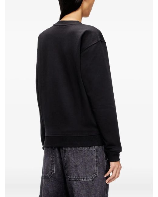 DIESEL Blue Cotton Sweatshirt With Oval D Embroidery