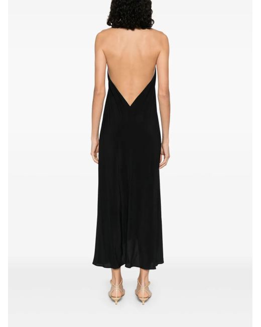 VOLANTIS Pleated Midi Dress Black