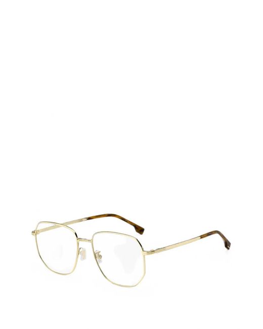Boss Natural Geometric-Frame Glasses for men