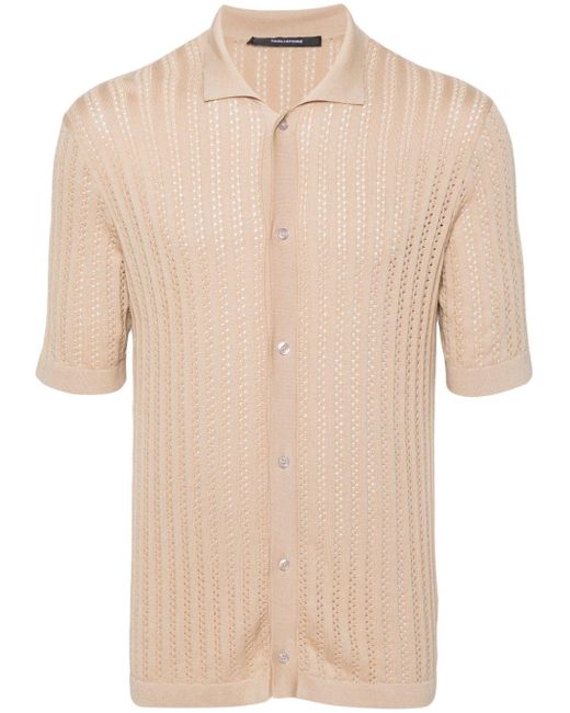 Tagliatore 0205 Natural Pointelle-Knit Cotton Shirt for men