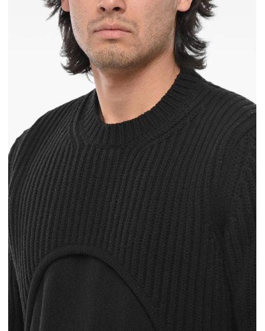 Off-White c/o Virgil Abloh Black Meteor Double-Fabric Sweater for men