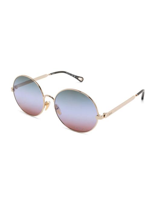 Chloé Blue Round-Frame Sunglasses