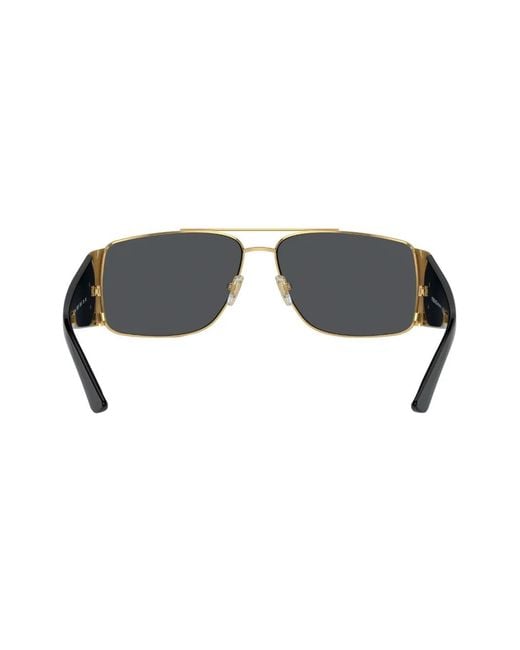 Versace Gray Rectangle-Frame Sunglasses for men