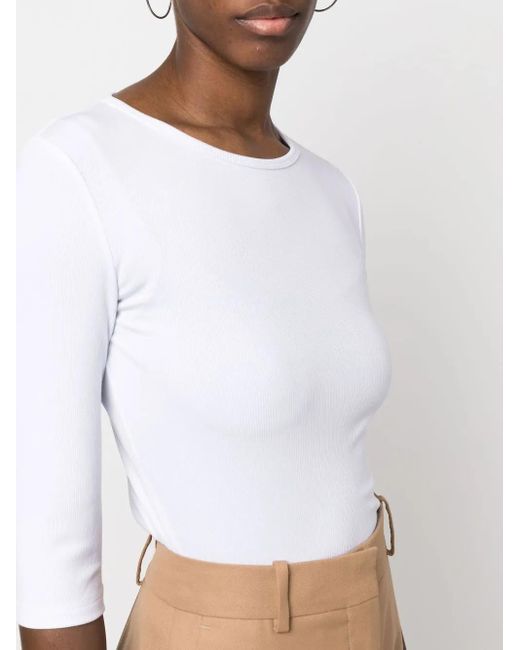 Vince White Fine-Ribbed Top