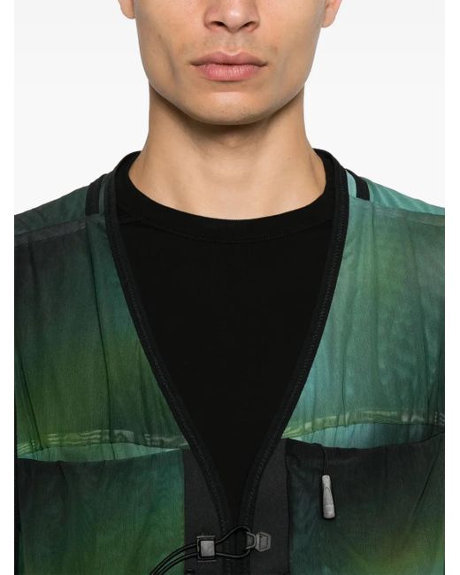 Chaleco De Malla Estampado Y-3 de hombre de color Green