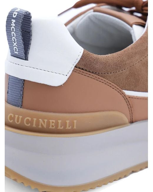 Zapatillas de piel Brunello Cucinelli de hombre de color Brown