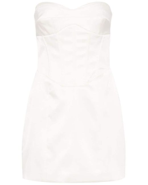 Reformation White Pacie Satin Mini Dress