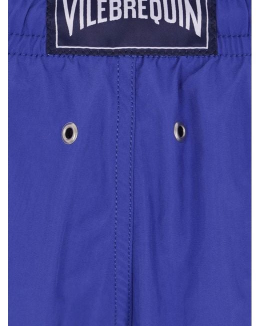 Vilebrequin Blue Logo-Patch Swim Shorts for men
