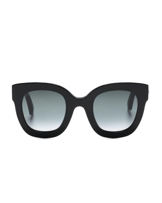 Gucci Black Stars Oversized-sonnenbrille Mit Rundem Rahmen Aus Azetat Mit Verzierungen