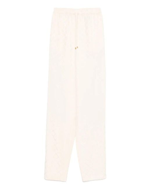 Elisabetta Franchi ジャカード サテンパンツ White