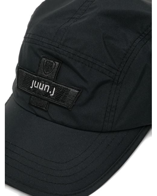 Juun.J Black Logo-Patch Cap for men