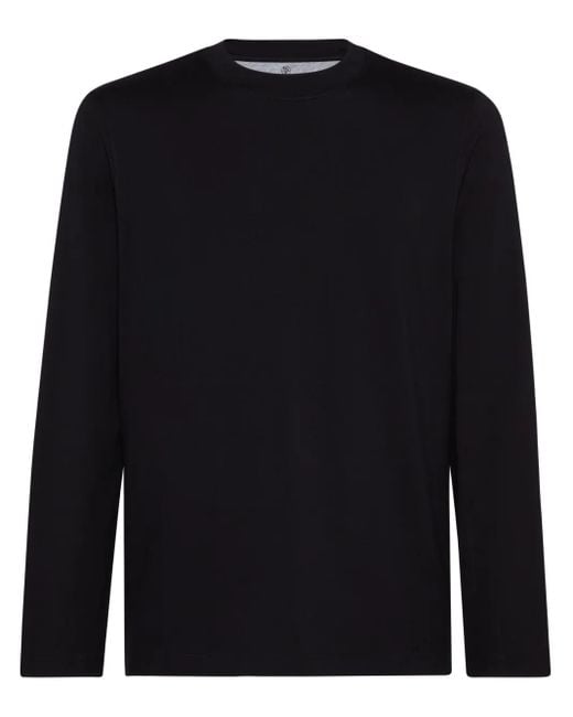 メンズ Brunello Cucinelli ラウンドネック ロングtシャツ Blue