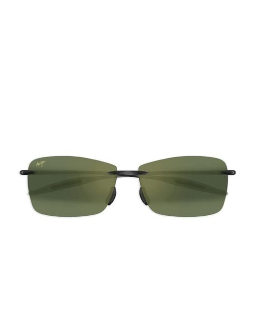 Maui Jim Green Rimless Rectangle Sunglasses