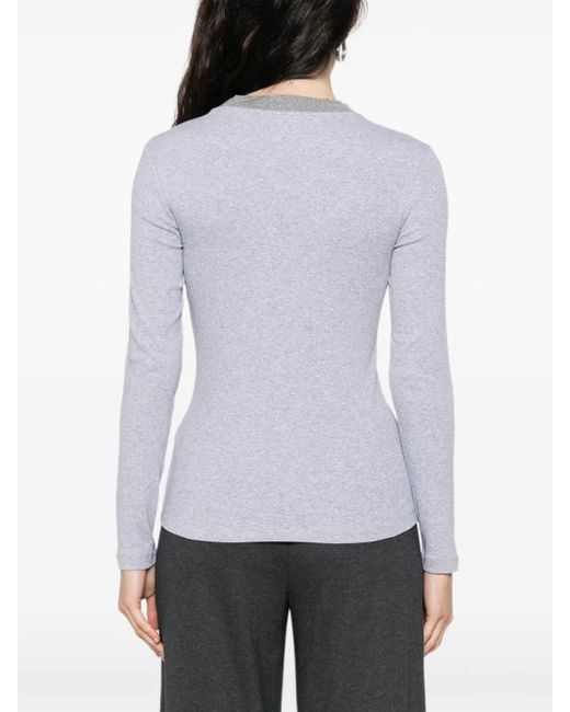 Sudadera con apliques en el cuello Peserico de color White