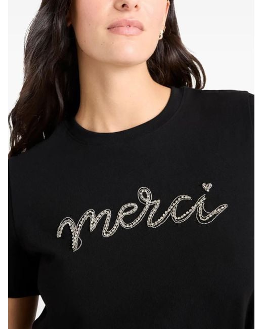 Cinq À Sept Merci T-Shirt Met Ketting in het Black