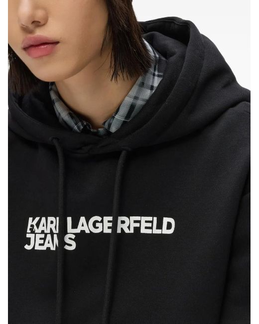 Karl Lagerfeld Gray Beanie Mit Logo-Patch