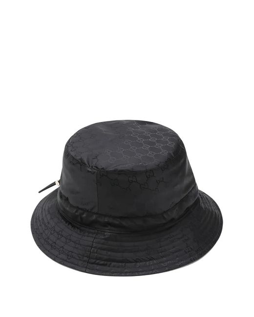 Gucci Black Reversible Gg Monogram Buckle Hat