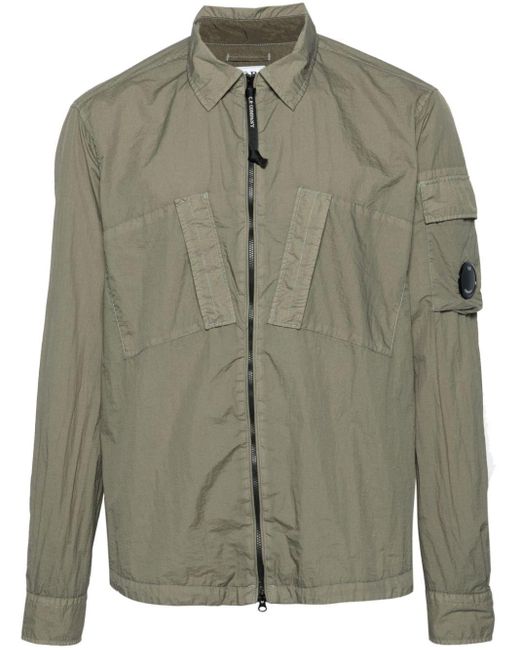 C P Company Taylon Overhemd Met Lens-detail in het Green voor heren