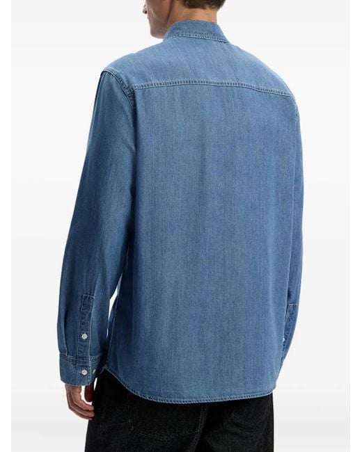 12 STOREEZ Denim Overhemd in het Blue voor heren