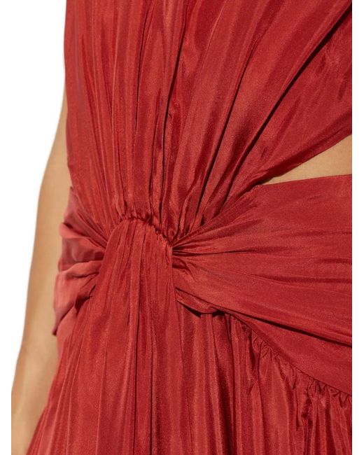 Zimmermann Red Indra Plunge-Neckline Cut-Out Maxi Dress
