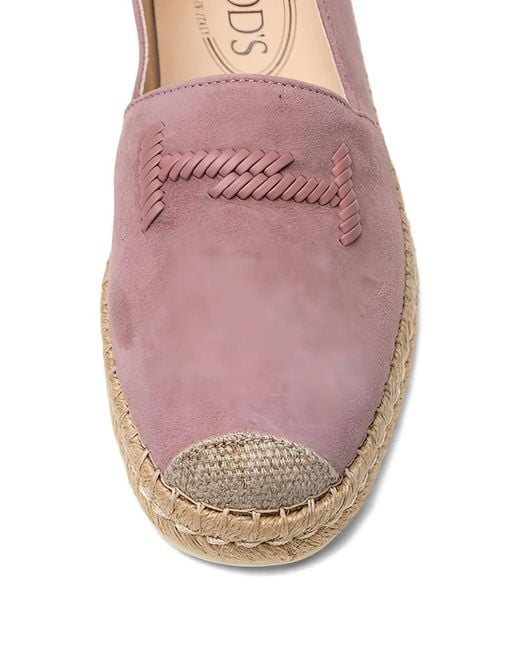 Tod's Pink Suede Espadrilles