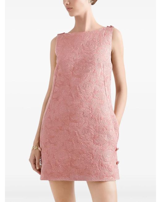 Dolce & Gabbana Pink Dna Brocade Mini Dress