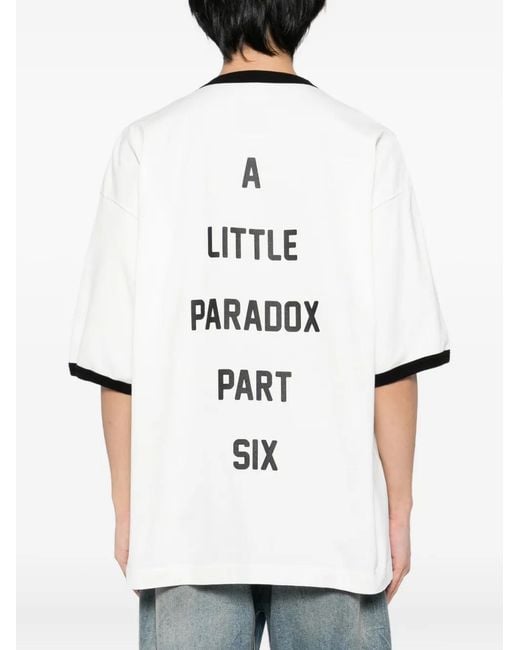 Maison Mihara Yasuhiro Happy Face Printed Ringer T-Shirt in White