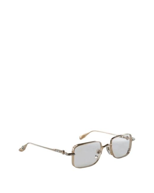 Chrome Hearts White Rectangle-Frame Glasses