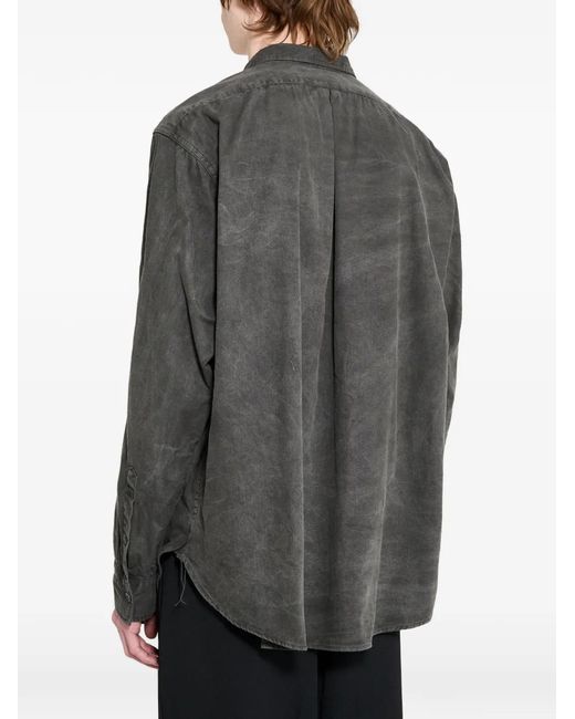 TAIGA TAKAHASHI Gray Narrow-Collar Shirt for men