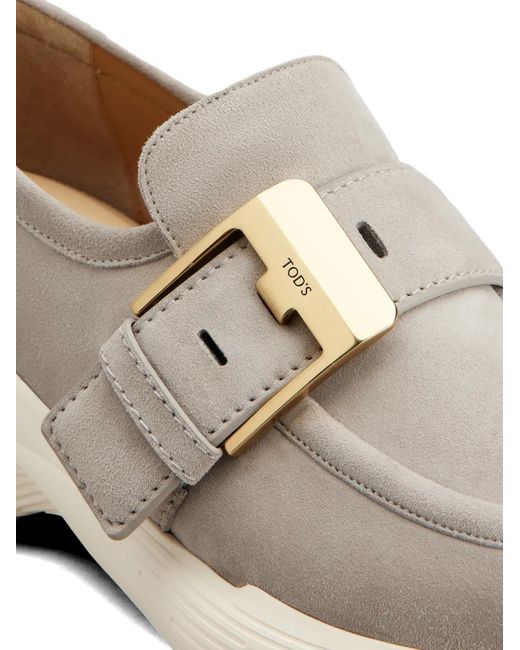Tod's White Buckle-Fastening Sneakers