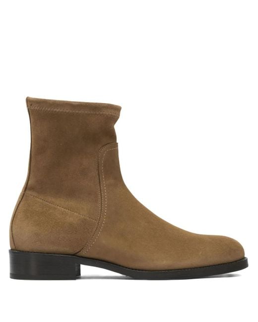 MARETTO® Brown Zip-Detail Suede Ankle Boots