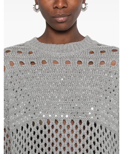 Twinset Gray Sequin Jumper