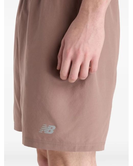 New Balance Pink Logo-Detail Shorts for men